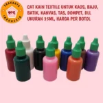 Cat kain textile 50ml, untuk kanvas, kaos, batik colet, tas dompet kanvas dll