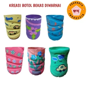 Vas bunga botol plastik paket mewarnai