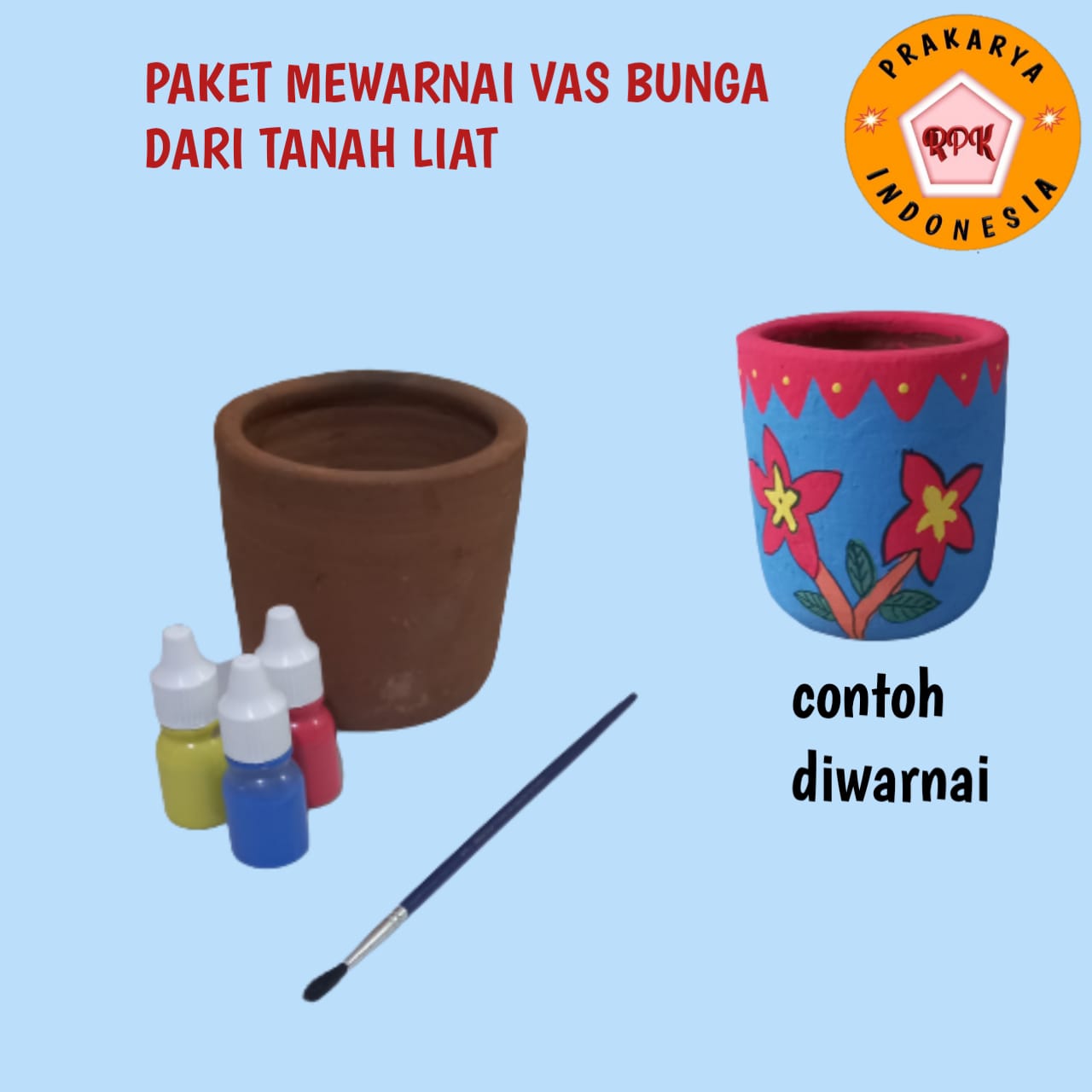 Tanah Liat Prakarya Bentuk Vas Kendi